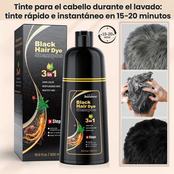 Shampoo Tinte Cubre Canas 500ml Natural Jengibre Hair Dye image number null