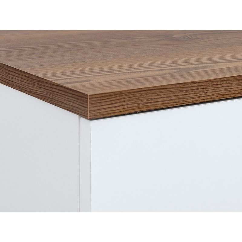Escritorio Hocker Blanco Y Nogal - Kessa. image number null