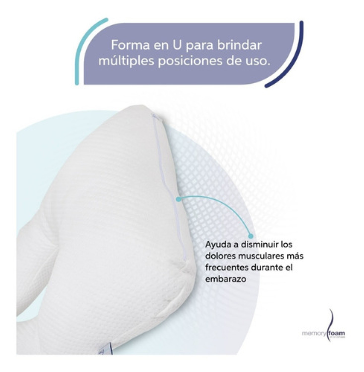 Almohada Para Embarazo Y Lactancia Tela Extra Suave Blanco image number null