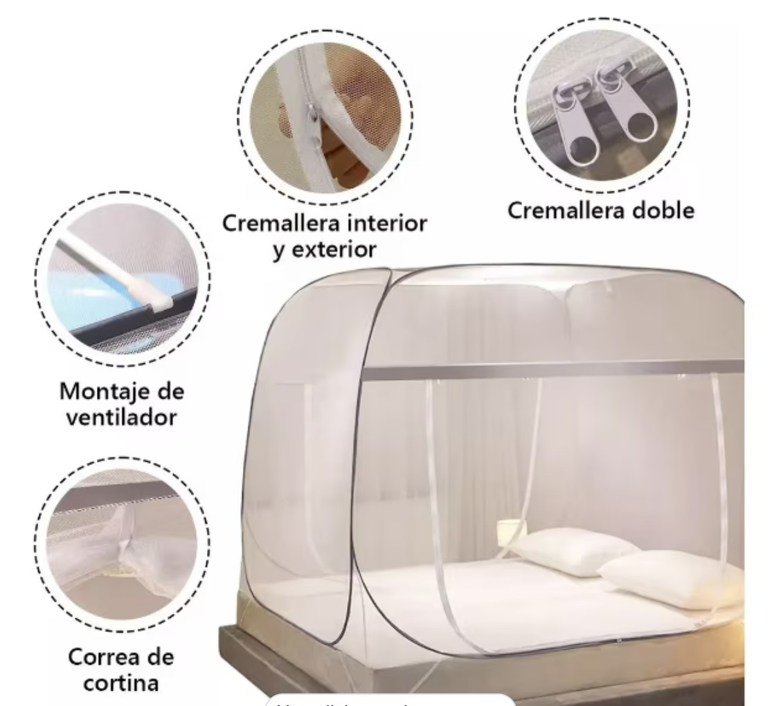 Mosquitero Plegable Para Cama Modelo Blanco image number null