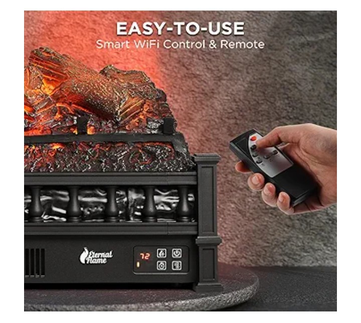 Chimenea electrica efecto de troncos ajustable inserto image number null