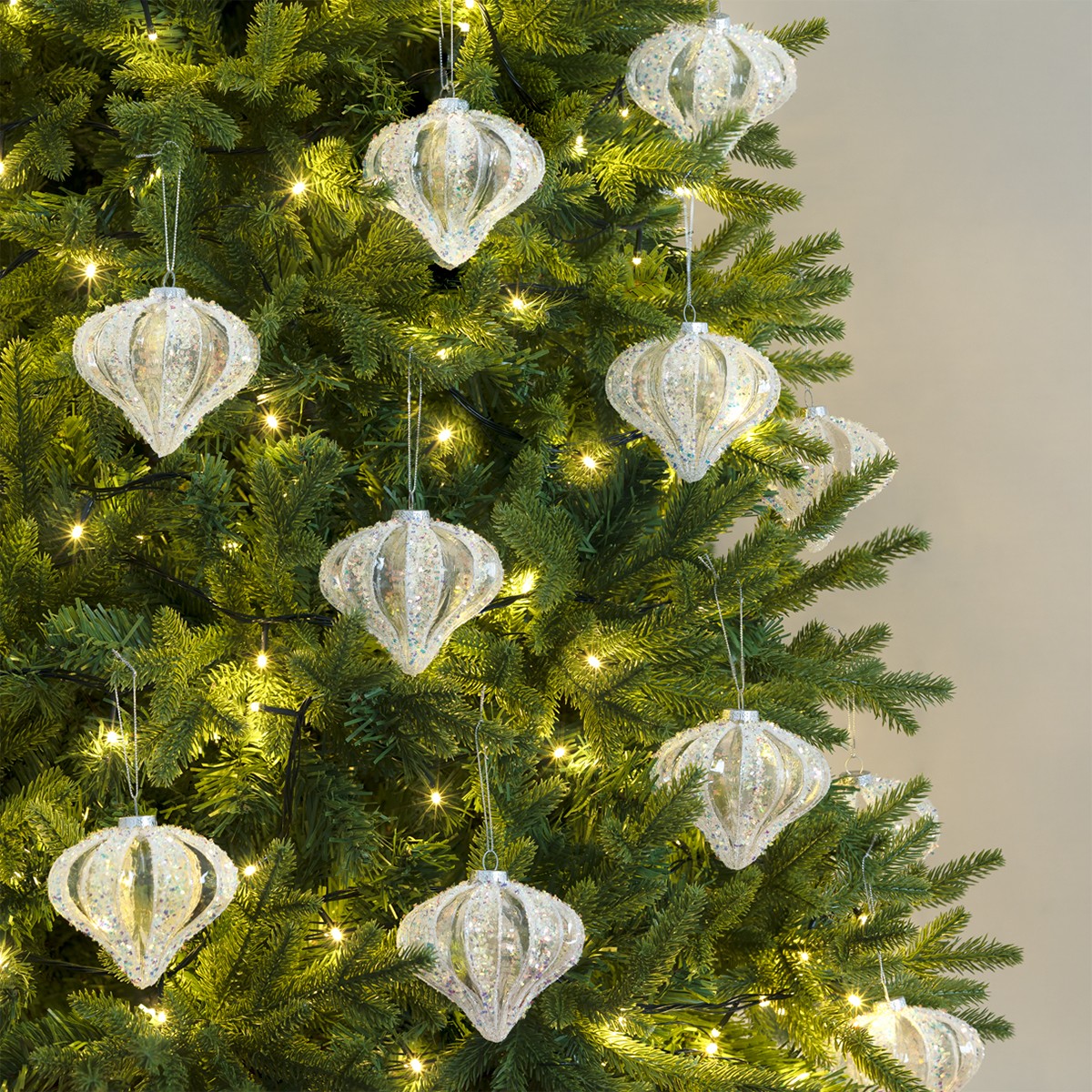 Set con 6 Esferas de Cristal Decoraci&oacute;n Navide&ntilde;a 10 cm para &Aacute;rbol de Navidad (Rusa) ESQUIMAL image number null