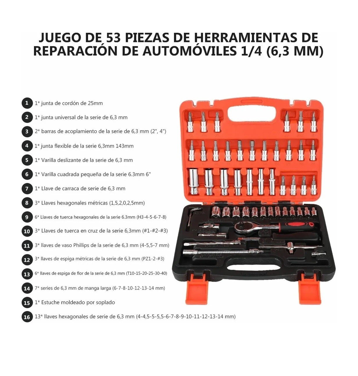 Juego De Herramientas Mec&aacute;nicas Autocle Dados Acerokit 53pcs image number null
