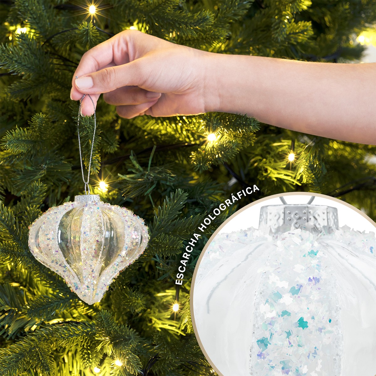 Set con 6 Esferas de Cristal Decoraci&oacute;n Navide&ntilde;a 10 cm para &Aacute;rbol de Navidad (Rusa) ESQUIMAL image number null