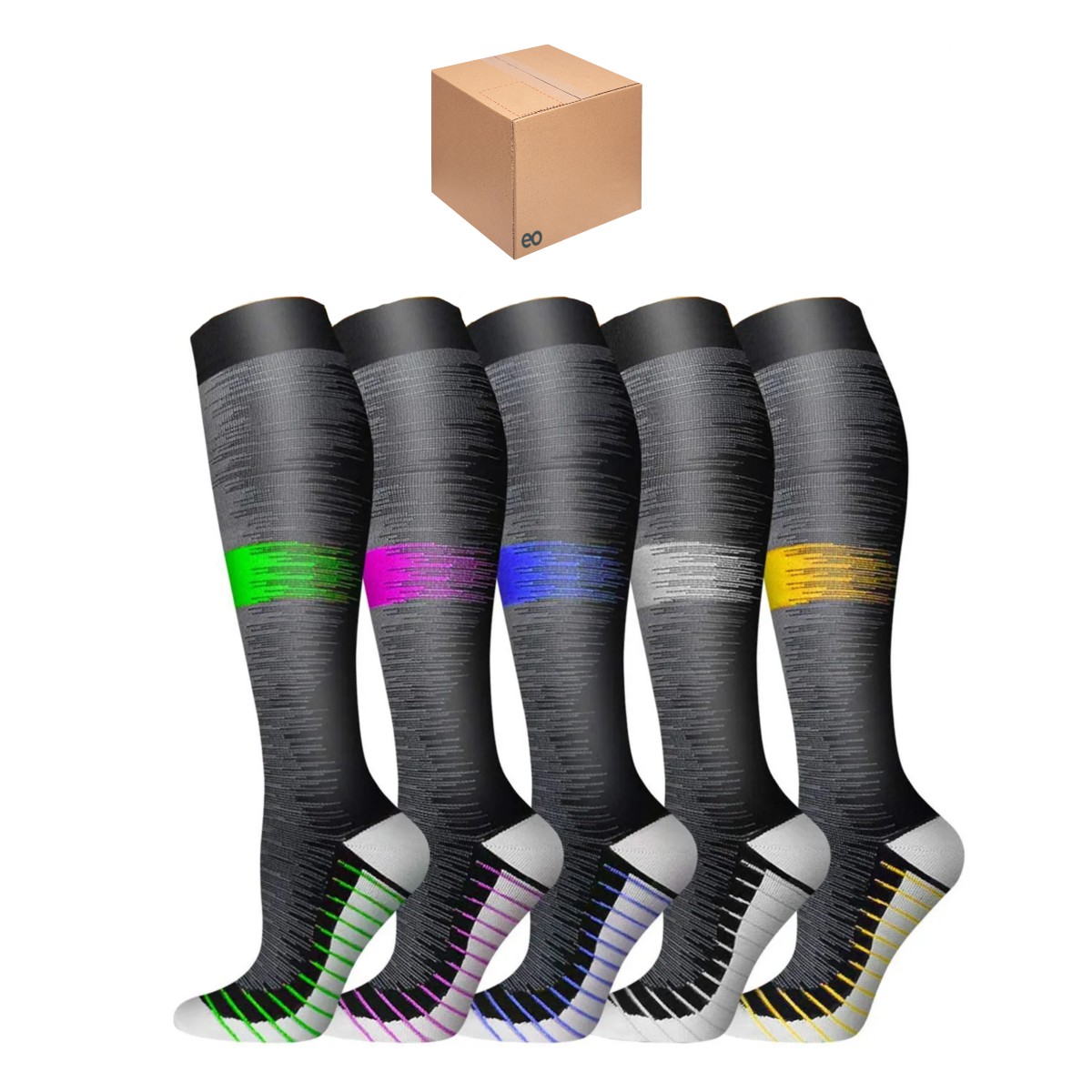 Calcetas De Compresion Medias Alivia Varices Y Circulaci&oacute;n Gris S/M image number null