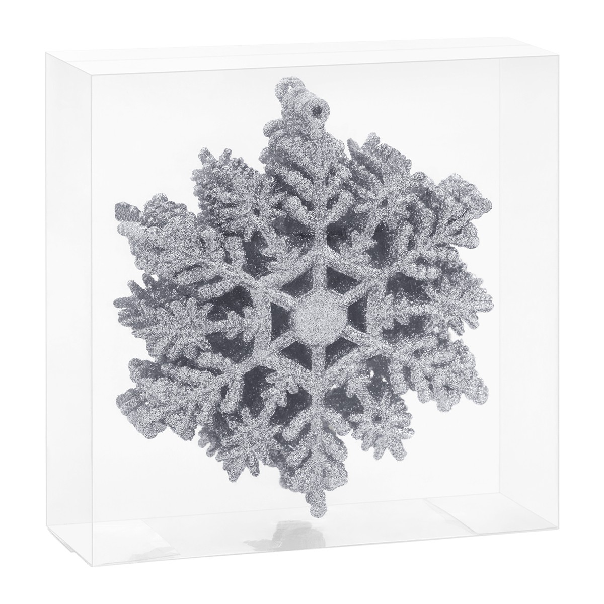Decoraci&oacute;n Navide&ntilde;a con Adornos para &Aacute;rbol de Navidad (Copo Plateado) ESQUIMAL. image number null