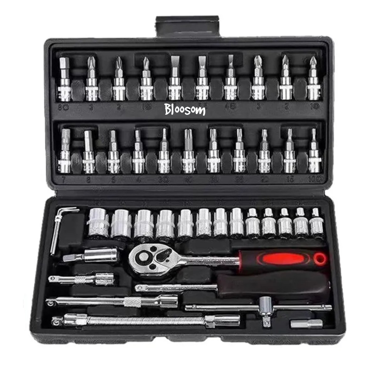 Juego De Herramientas Mec&aacute;nicas Dados 46pcs Negro con plateado image number null