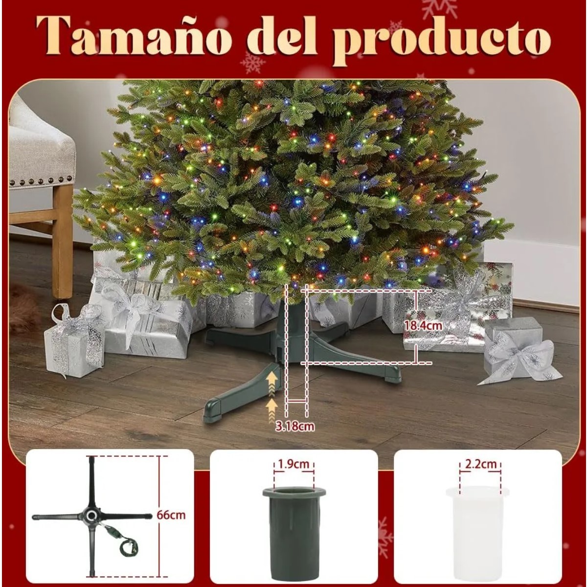 Base Giratoria El&eacute;ctrica Para &Aacute;rbol Navidad Pino Artificial Pedestales image number null
