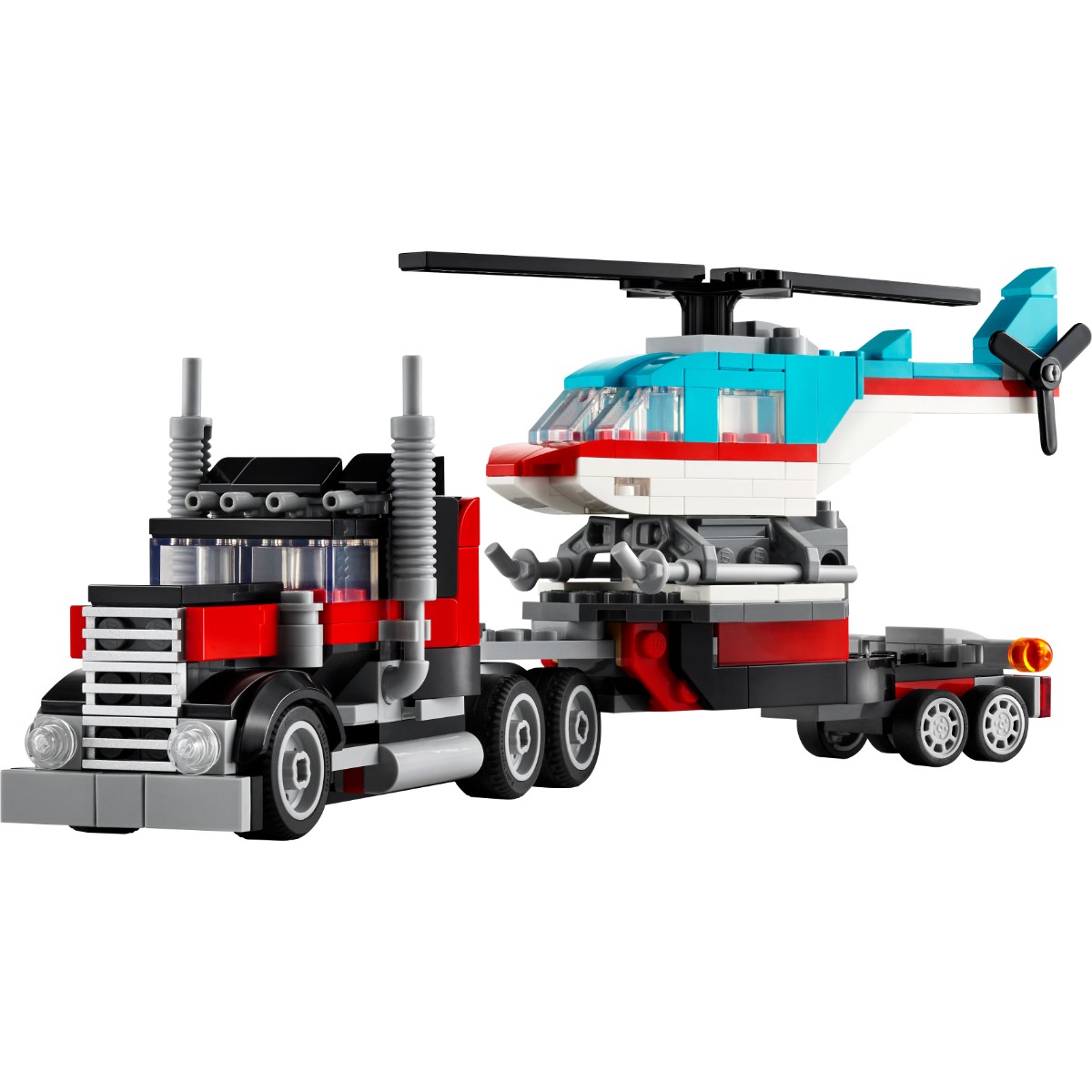 LEGO Creator 3 en 1 Cami&oacute;n Plataforma Con Helic&oacute;ptero 270 Piezas COLOR MULTICOLOR Desde 7 A&ntilde;os Modelo 31146 image number null
