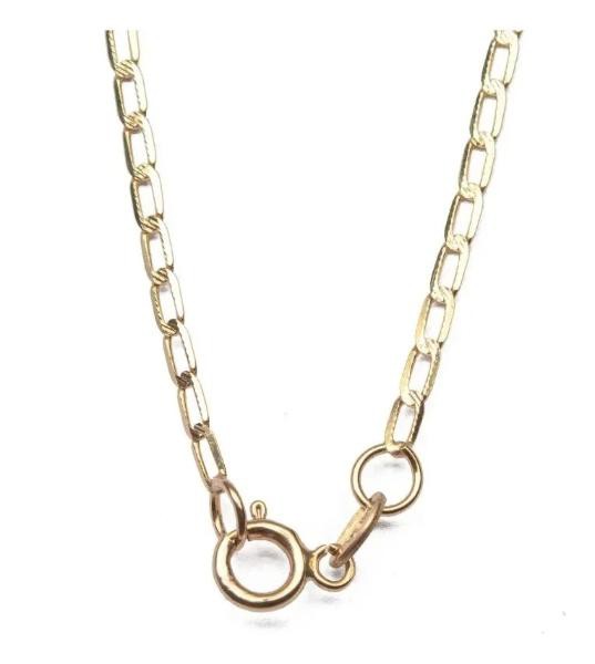 CADENA INGLESA 50 CM CALIBRE 1.5 MM ORO DORADO 14 KILATES image number null