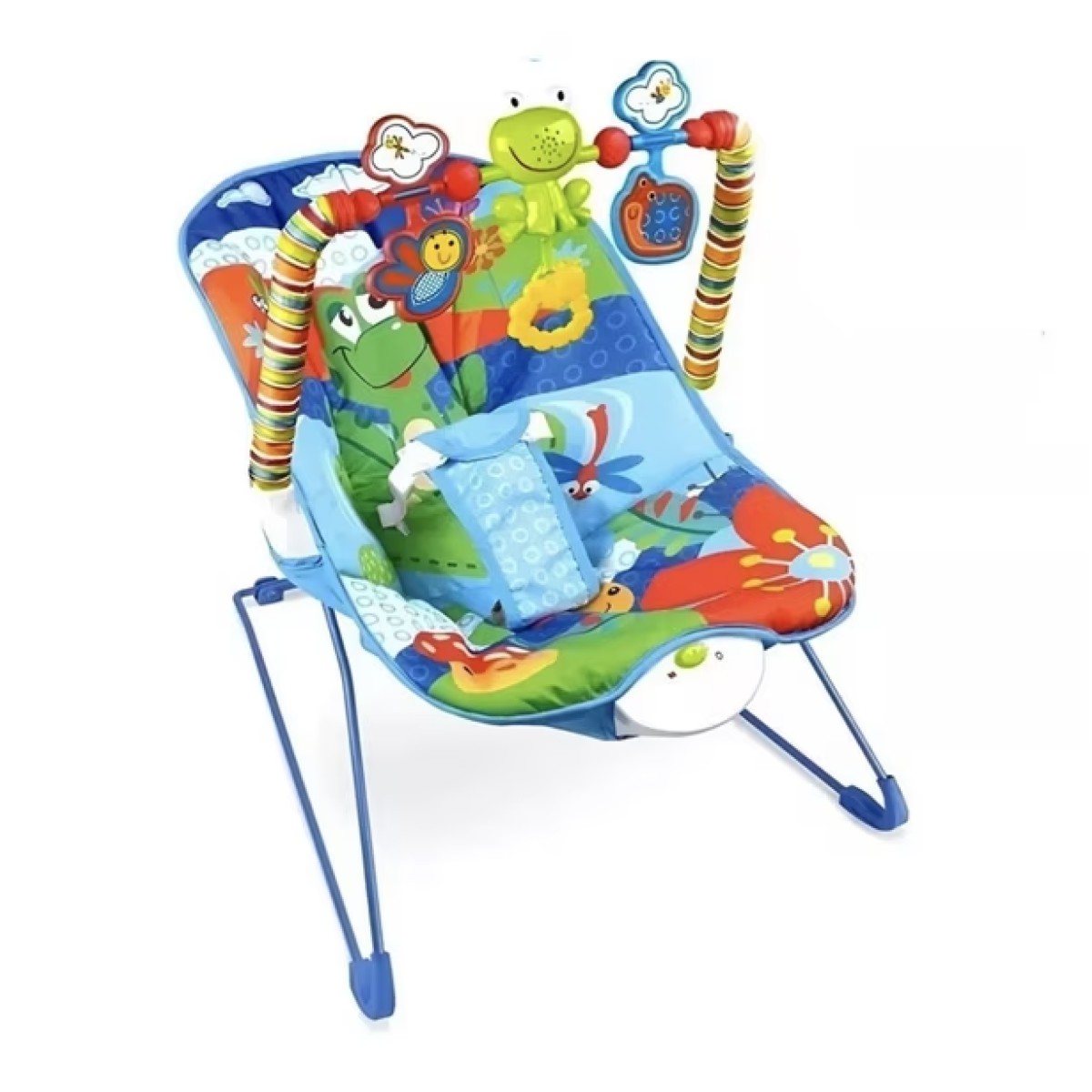 Silla vibradora mecedora de bebe musical con juegos color azul image number null