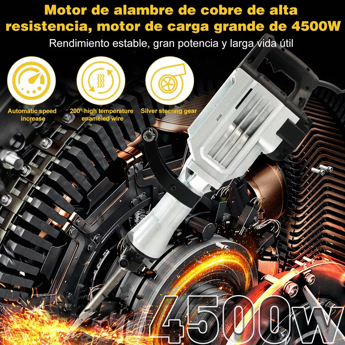 4500w Rompedor De Concreto Demoledor Profesiones Con Gafas image number null