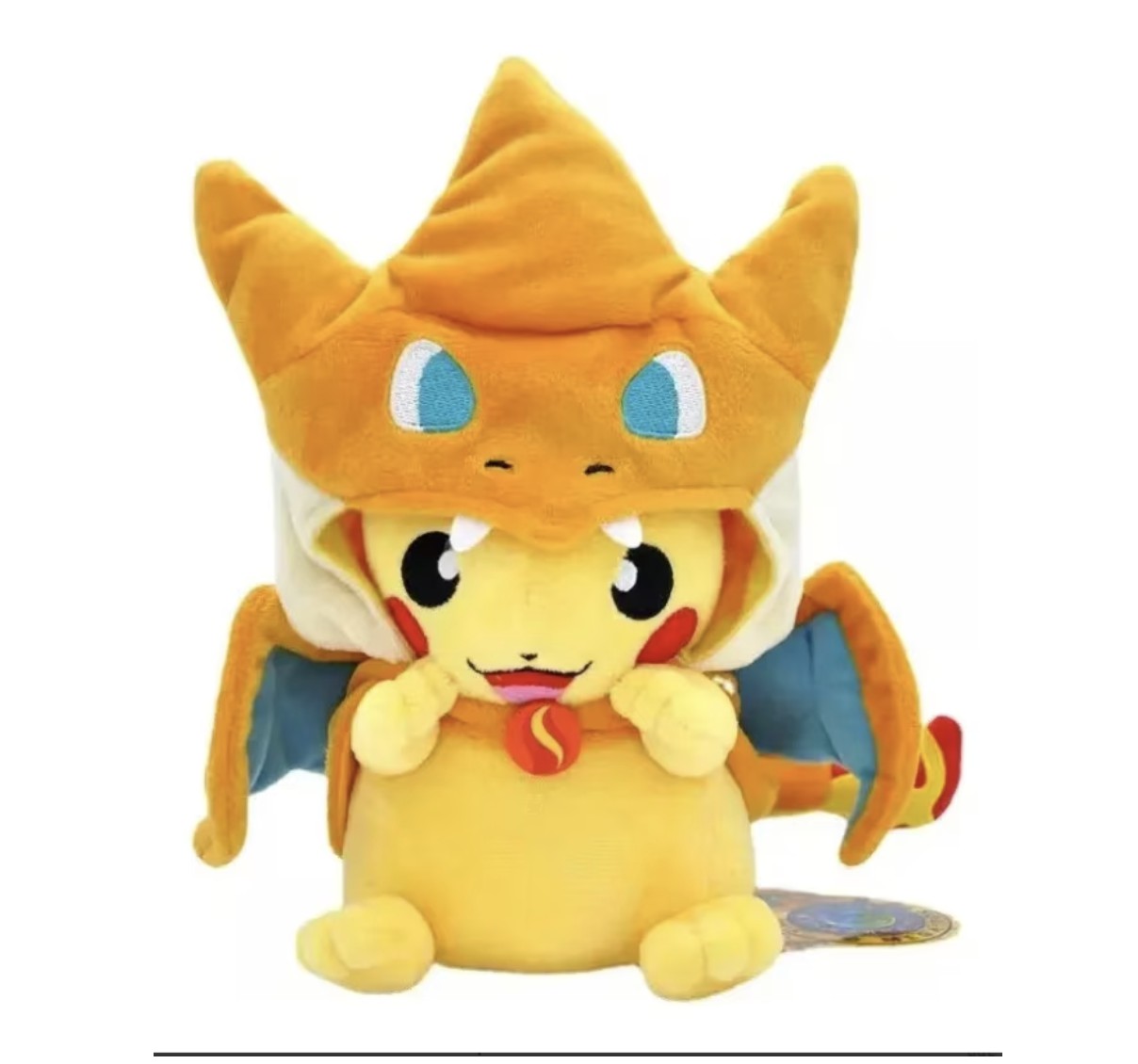 Peluche Pikachu con Disfraz de Charizard Modelo Naranja image number null