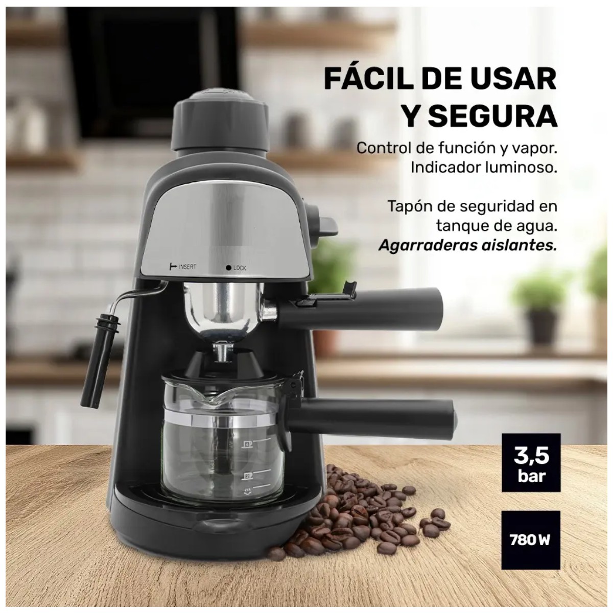 Cafetera Cappuccinera Con Espumador De Leche Plata image number null