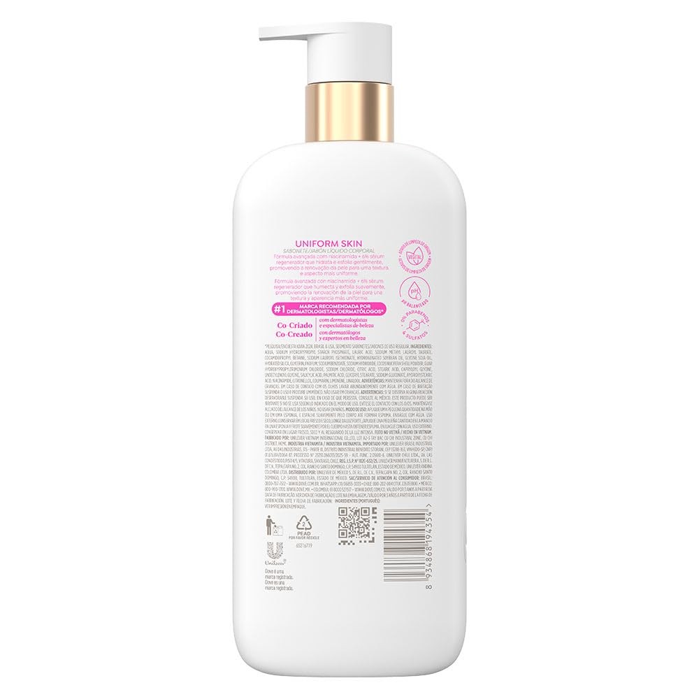 Dove Bodywash Uniform Skin, Jab&oacute;n L&iacute;quido Corporal, 547ml image number null