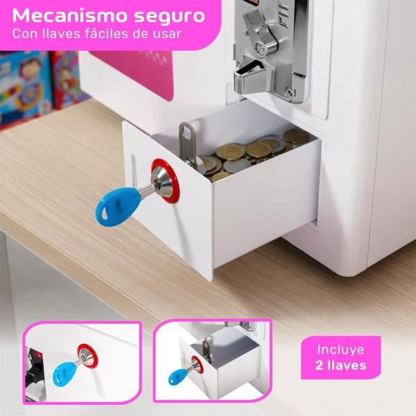Mini M&aacute;quina Garra Peluche Mini Doll Caza Luz Sonido Rosa Audiotek image number null