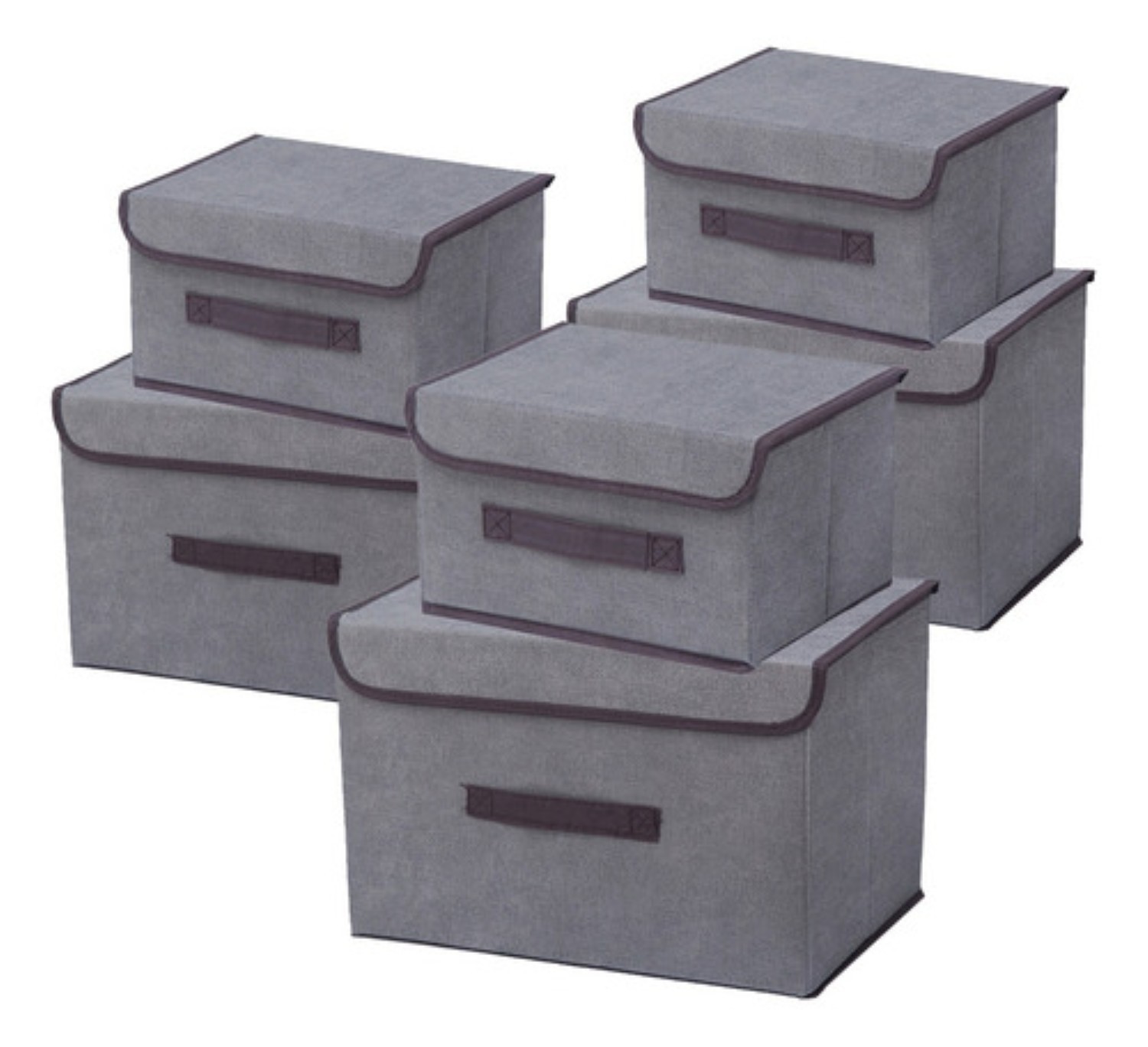2 Unidades Cajas Organizadoras De Tela Plegables Con Tapas GRIS image number null