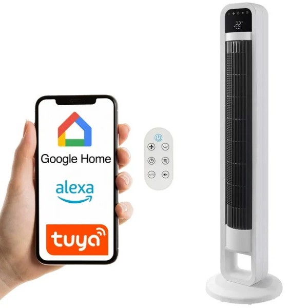 Ventilador de torre OmniBreeze con control WiFi, Compatible con Alexa y Google Home, 4 velocidades image number null