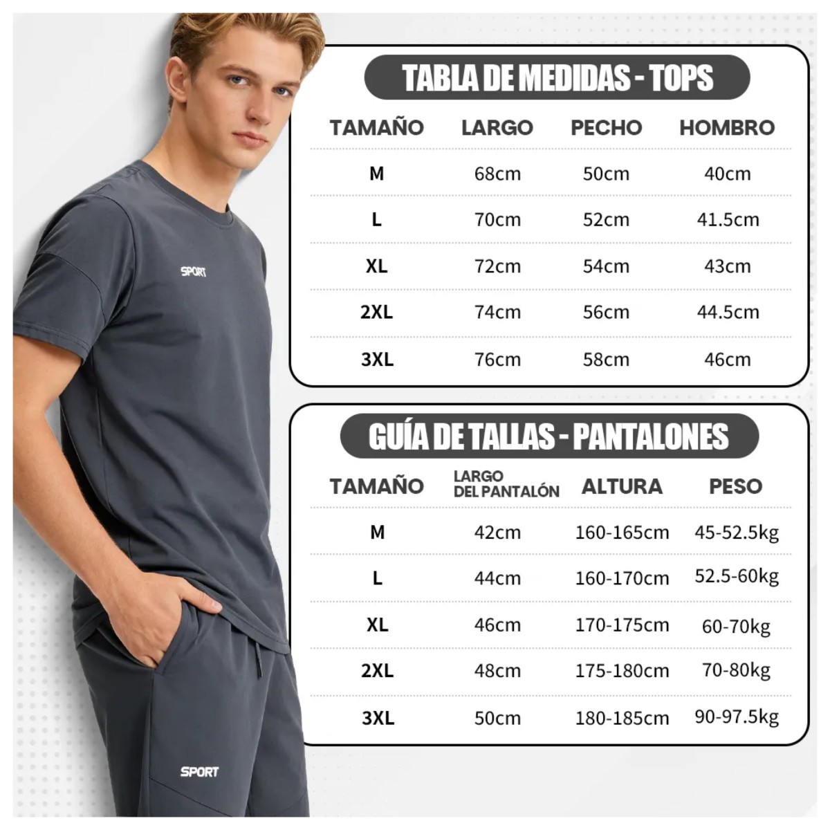 Conjunto De Playera Mangas Cortas Y Short Deportivo Hombre Negro Talla XXXL image number null