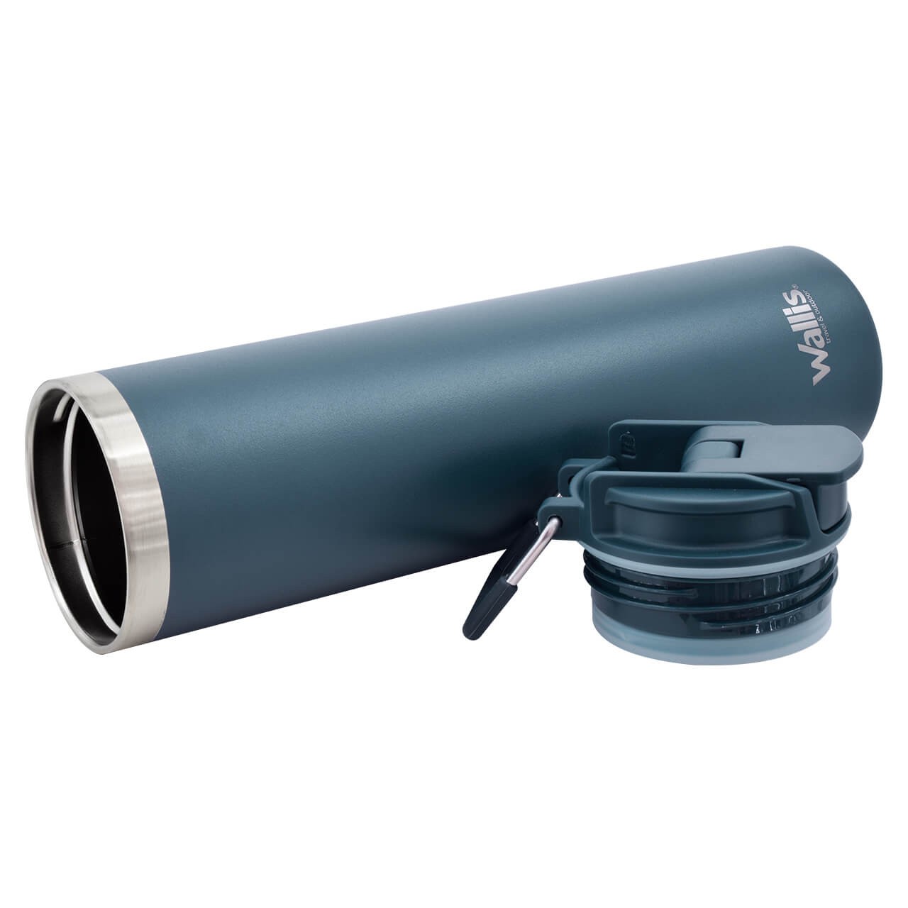 Vaso t&eacute;rmico de acero inoxidable con tapa rosca y agarradera, 550 ml, B28906121, gris azulado oscuro mate image number null