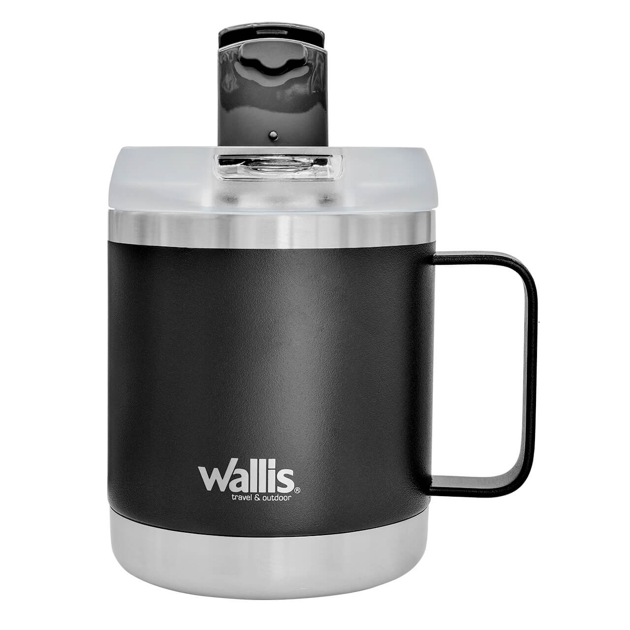 Taza t&eacute;rmica con protector a salpicaduras y tapa rosca, 470 ml, M28903113, negro mate image number null
