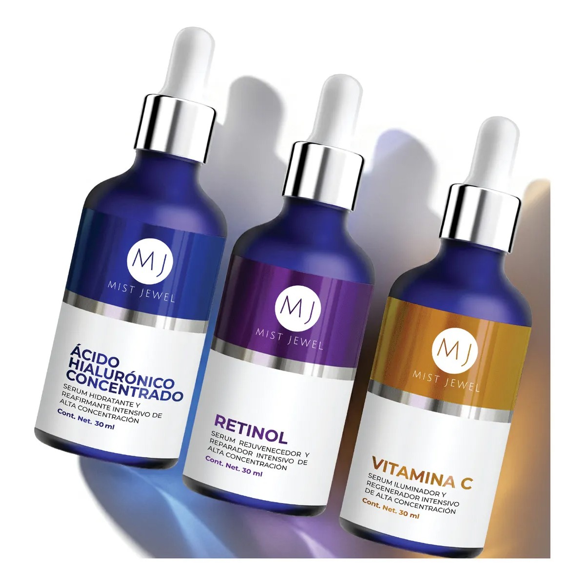 Mist Jewel Kit Sueros Faciales Complete &Aacute;cido Hialur&oacute;nico, Retinol Y Vitamina C + E image number null