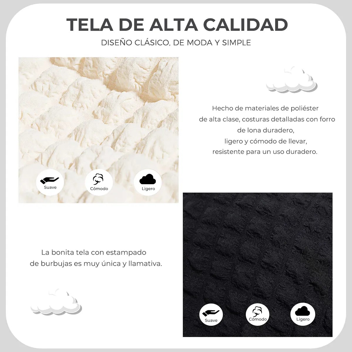 Bolso Hombro Bolsa Tote Mano Mujer Acolchada Cloud Burbujas image number null