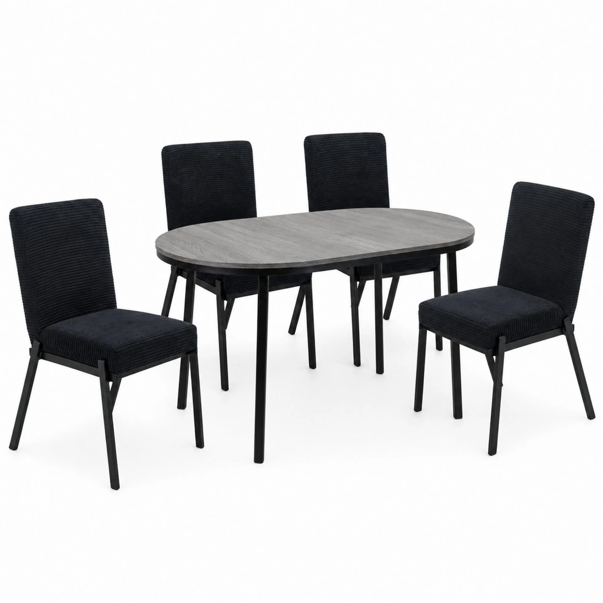 Antecomedor 4 Sillas Caminela + Zenara Gris y Negro Kessa image number null