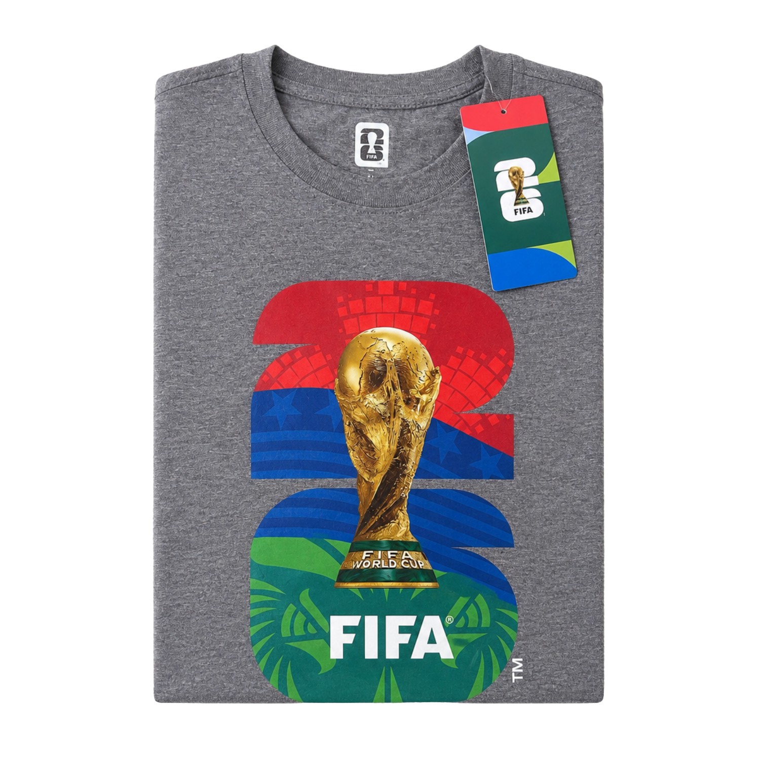 Playera Unisex FIFA World Cup Talla Extra Grande Color Gris Oscuro image number null