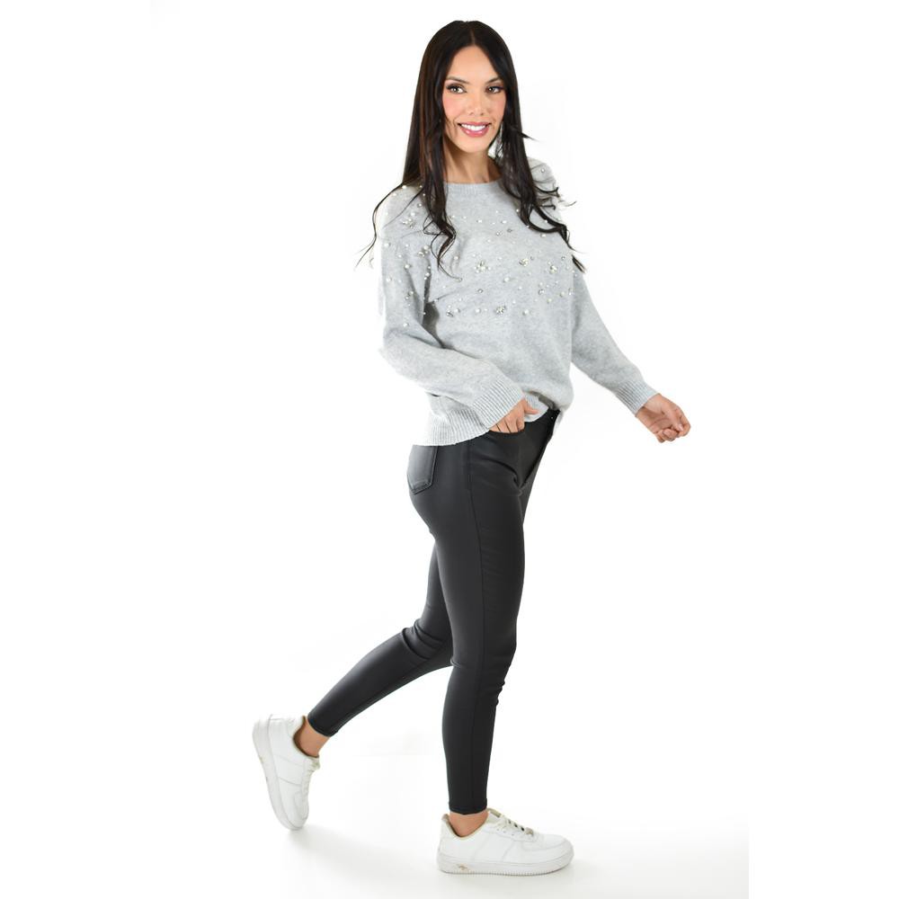 Sueter con pedreria y perlas Roman Fashion /Juvenil, 4003 (Gris) image number null