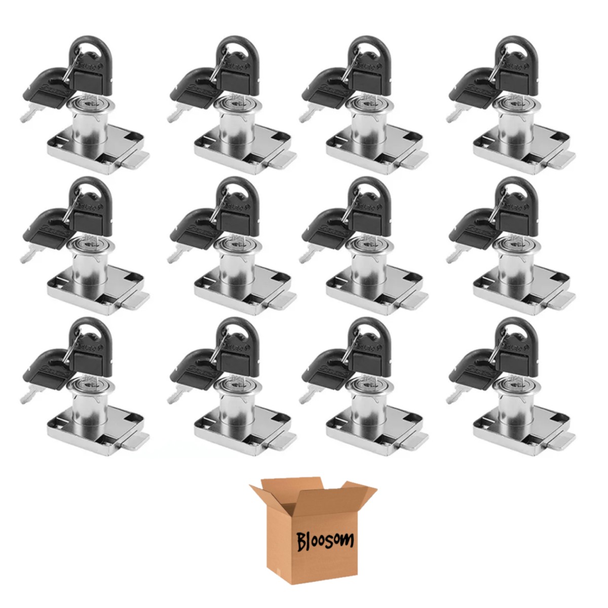 Set 12pcs Cerradura Chapa Para Muebles Cajones Closet Con Llaves Plata image number null