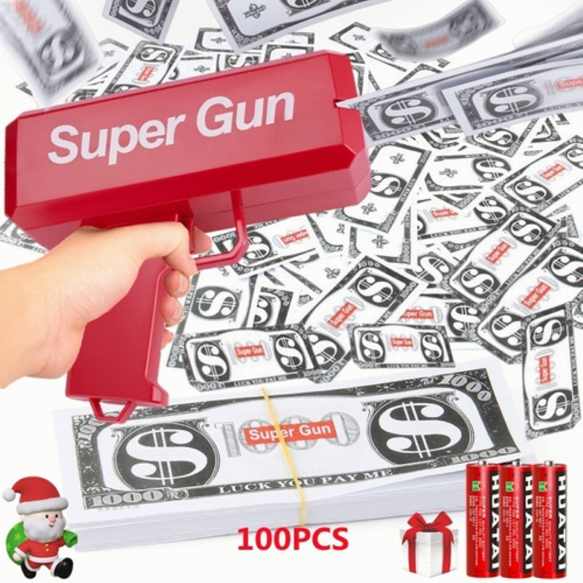 Pistola Lanza Billetes Cash Money Super Gun Juguete Boda image number null