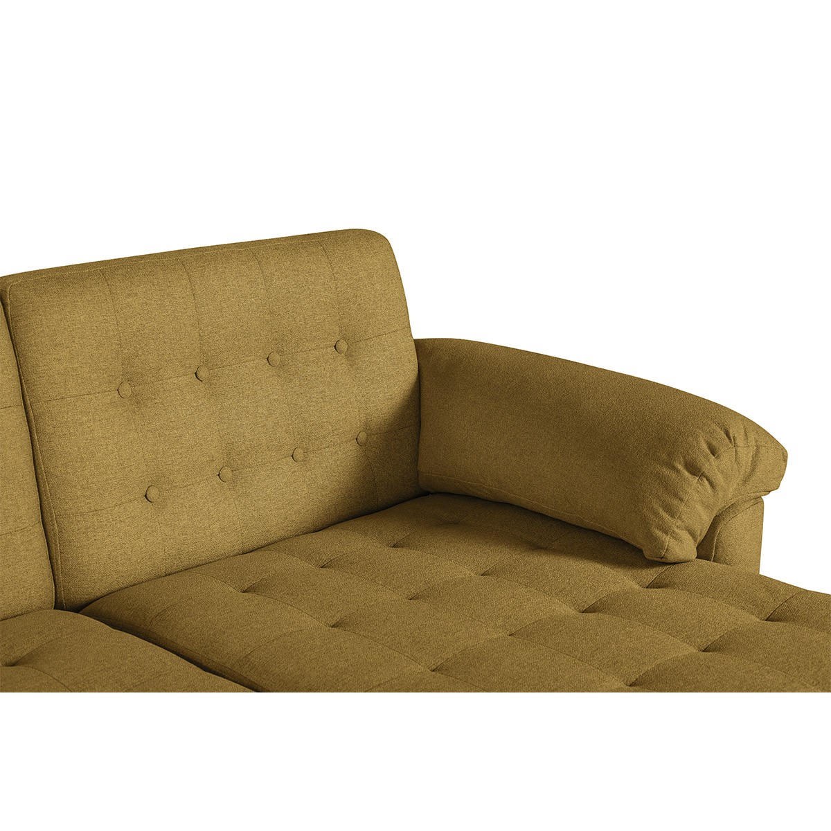 Sala Modular Reversible Makora Brunello con Memory Foam, Color Mostaza Lino, Respaldo Reclinable de 3 Posiciones image number null