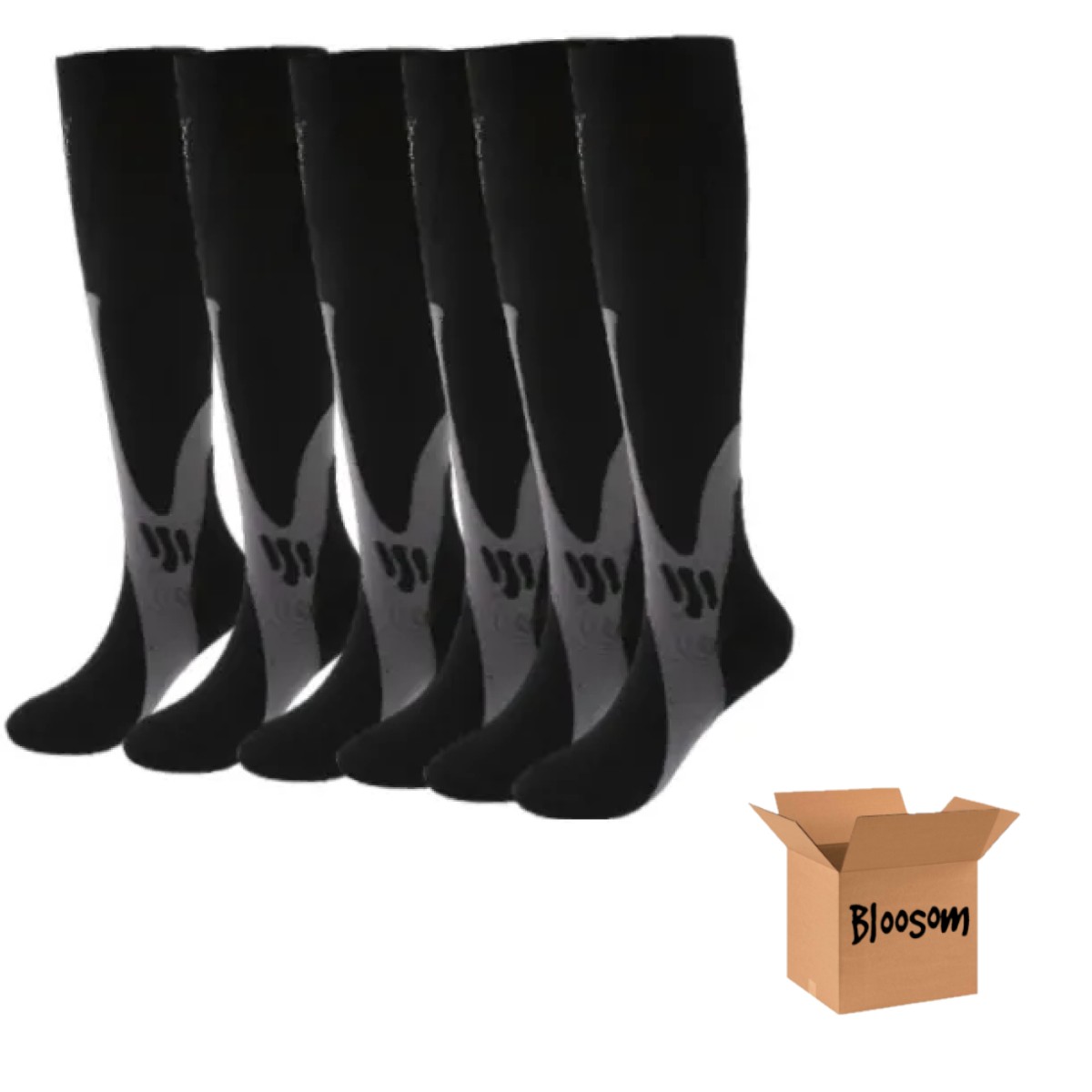 3par Medias L/XL Compresi&oacute;n Deportiva Alivia Varices Black image number null