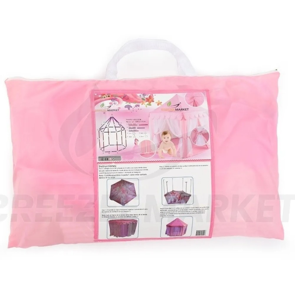 Castillo Carpa Casa Princesa Ni&ntilde;os Juego Tienda Port&aacute;til Pro. image number null