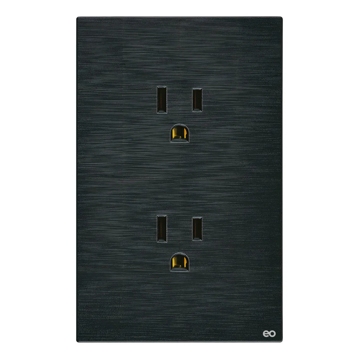 Paquete Con 10 Placas Planas Con Contacto Duplex 16 A 250v Negro image number null