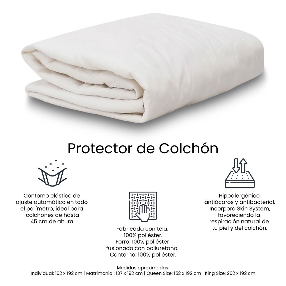 Protector de Colch&oacute;n Ultrasoft Spring Air Queen Size + S&aacute;banas Basic Grey image number null