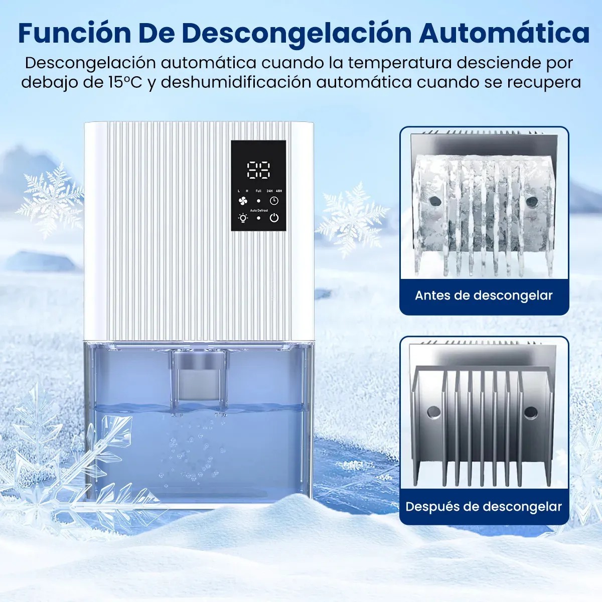 Deshumidificadores Domesticos El&eacute;ctrico 2l Con Auto Descongelaci&oacute;n image number null