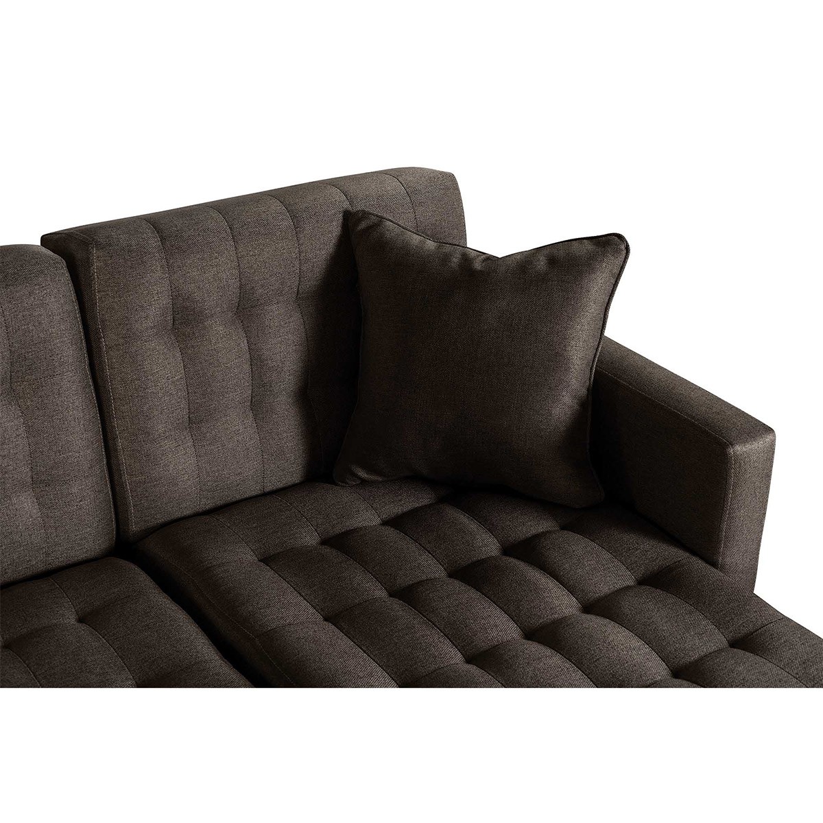 Sala Modular Doble Chaise Makora Travis con Memory Foam, Color Chocolate Lino, Respaldo Reclinable de 3 Posiciones image number null