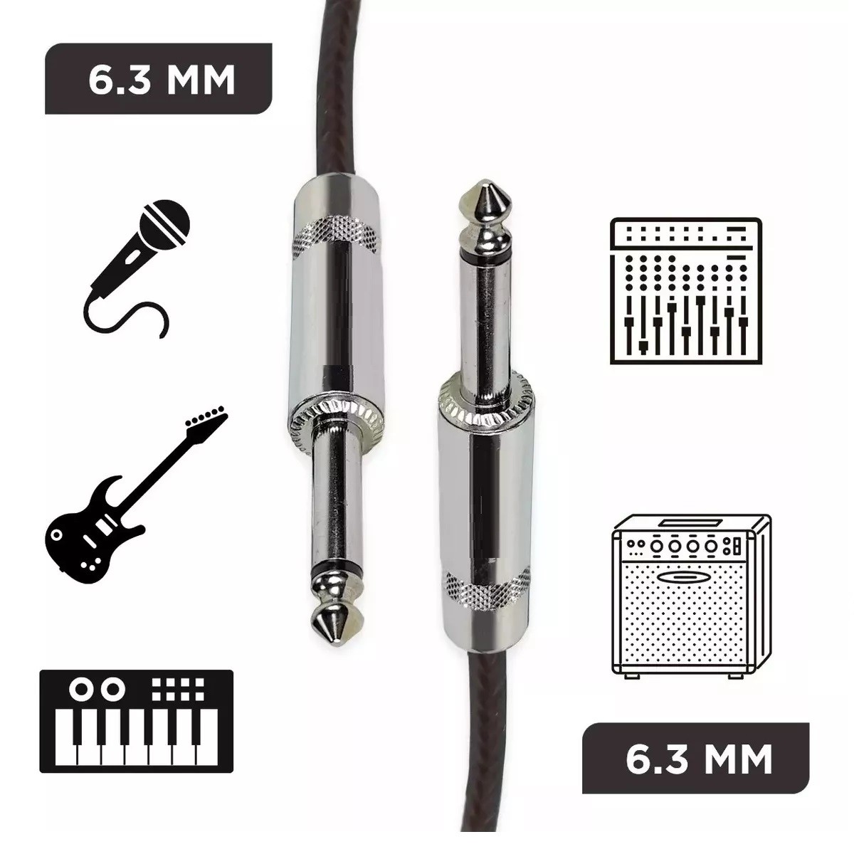 Cable Para Guitarra Profesional 6m Plug6.3-plug6.3 image number null