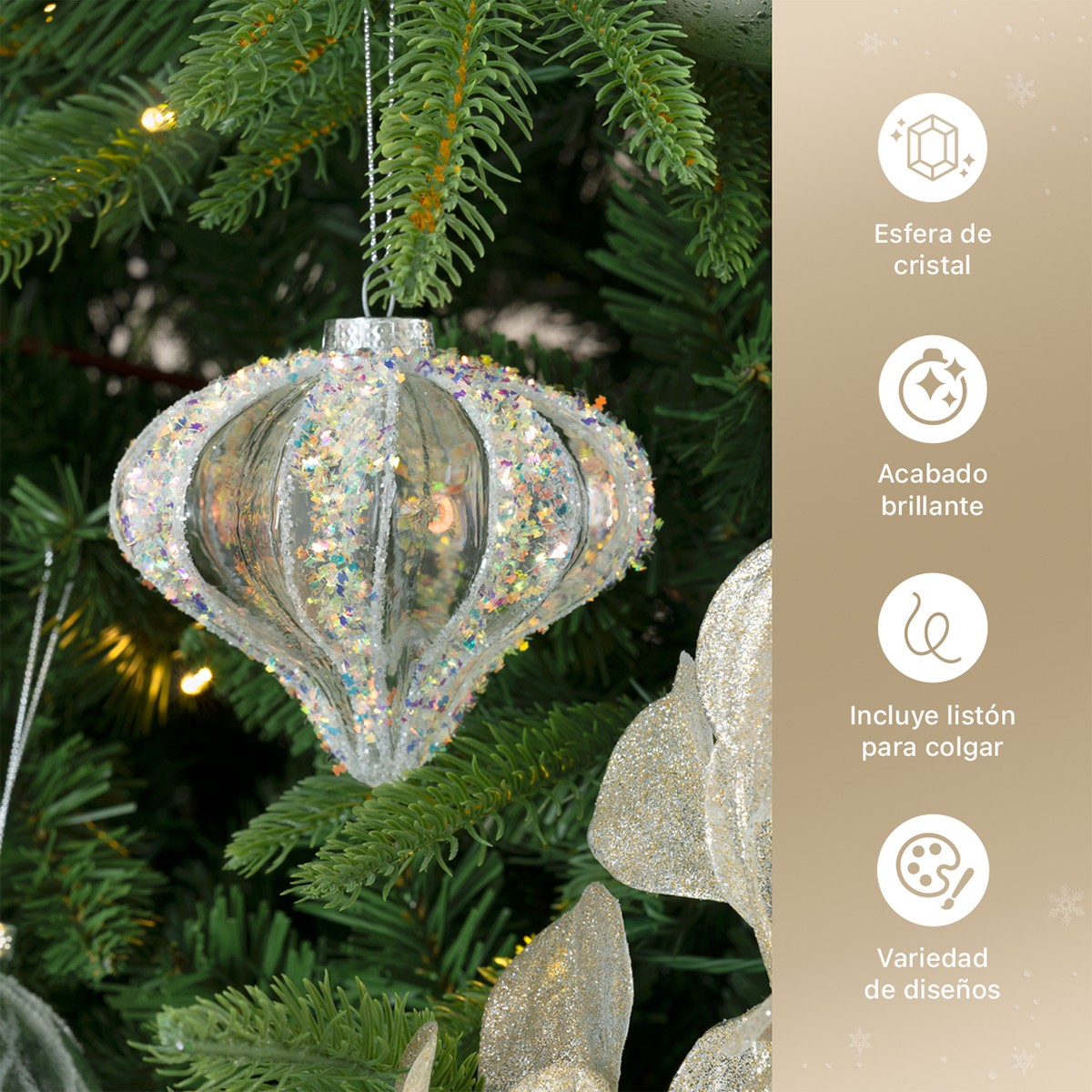 Set con 6 Esferas de Cristal Decoraci&oacute;n Navide&ntilde;a 10 cm para &Aacute;rbol de Navidad (Rusa) ESQUIMAL image number null