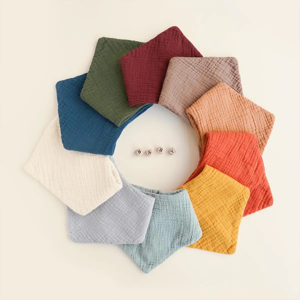 "10 Pack Baberos Bebe Bandana Absorbentes Y Suaves, Ni&ntilde;as " image number null
