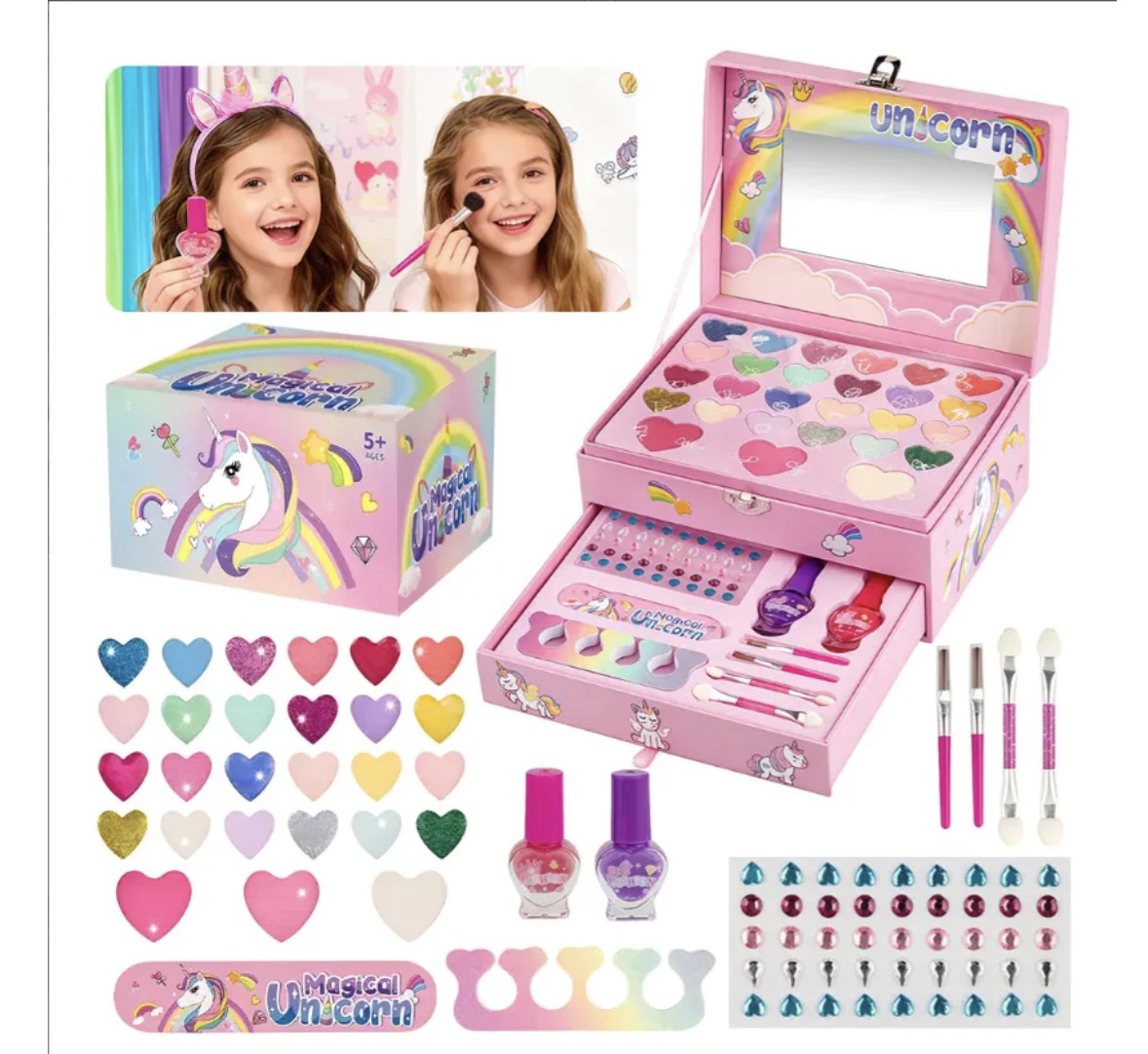 Set de Maquillaje 10 Piezas para Ni&ntilde;a Modelo Rosa image number null