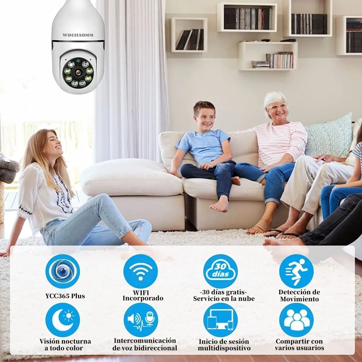 C&aacute;mara De Seguridad Socket 3mp Wifi Exterior/interior 360&ordm; image number null