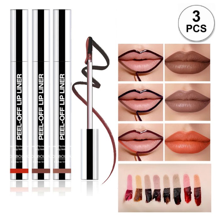 Delineador de Labios Tattoo Peel-Off Mate 3 Pcs - Brillo Labial Permanente Waterproof Larga Duraci&oacute;n image number null