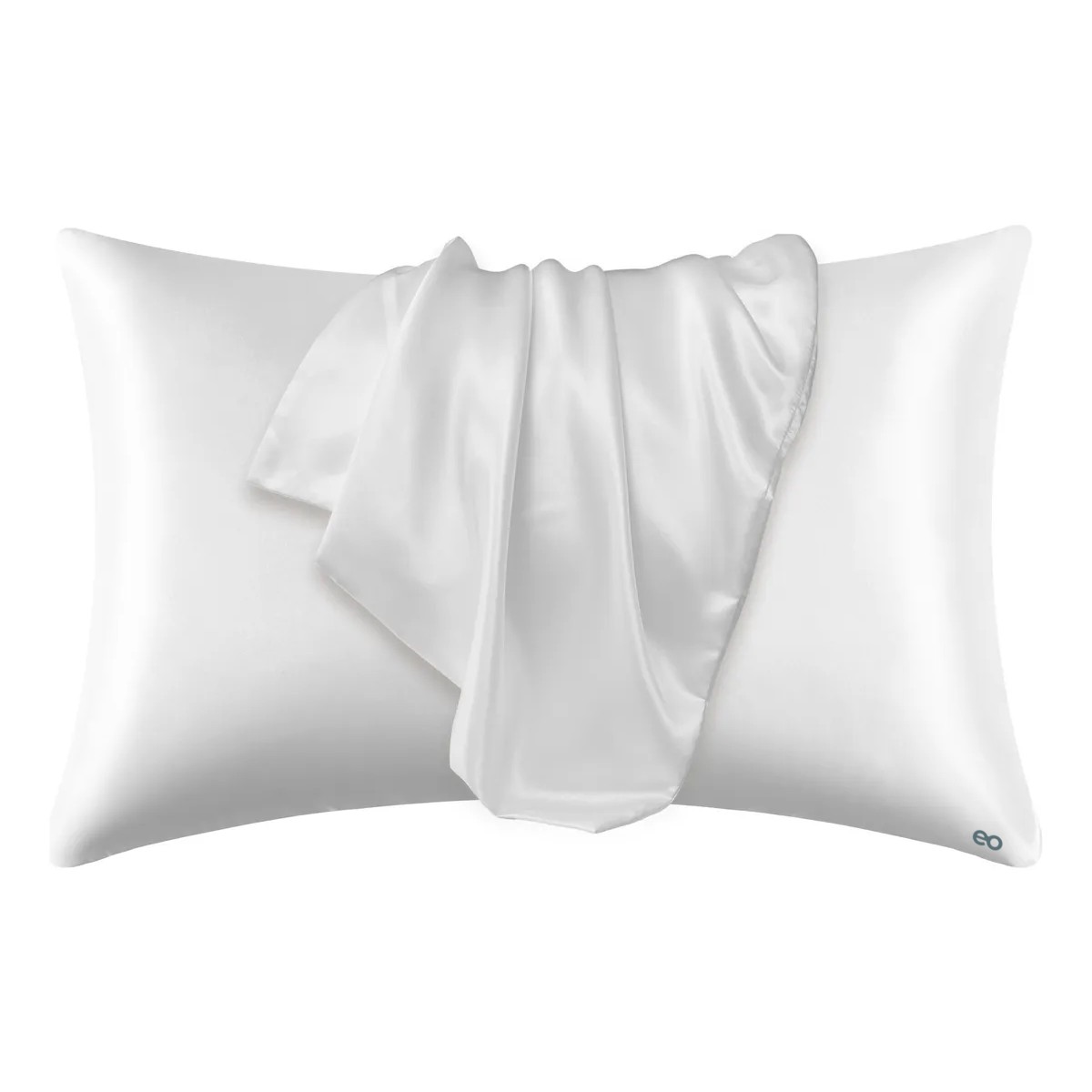 2pz Fundas De Almohada Estandar De Sat&eacute;n Y Sedosas, C&oacute;modas Color Blanco image number null