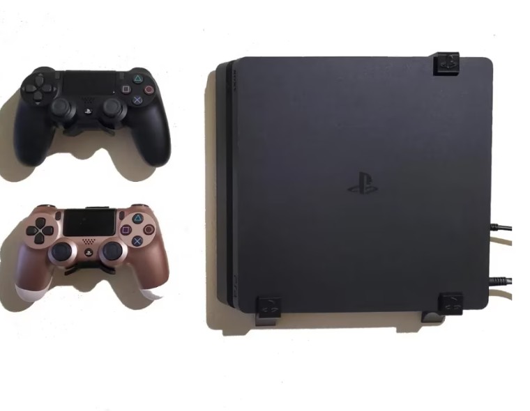 Base Soporte Consola Ps4 Slim De Pared + 2 Bases Control Ps4 image number null