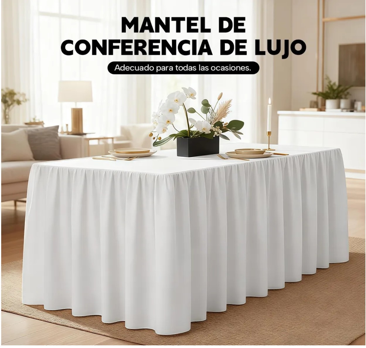 Mantel Bambalina Para Mesa De 1.80x0.73 Blanco image number null
