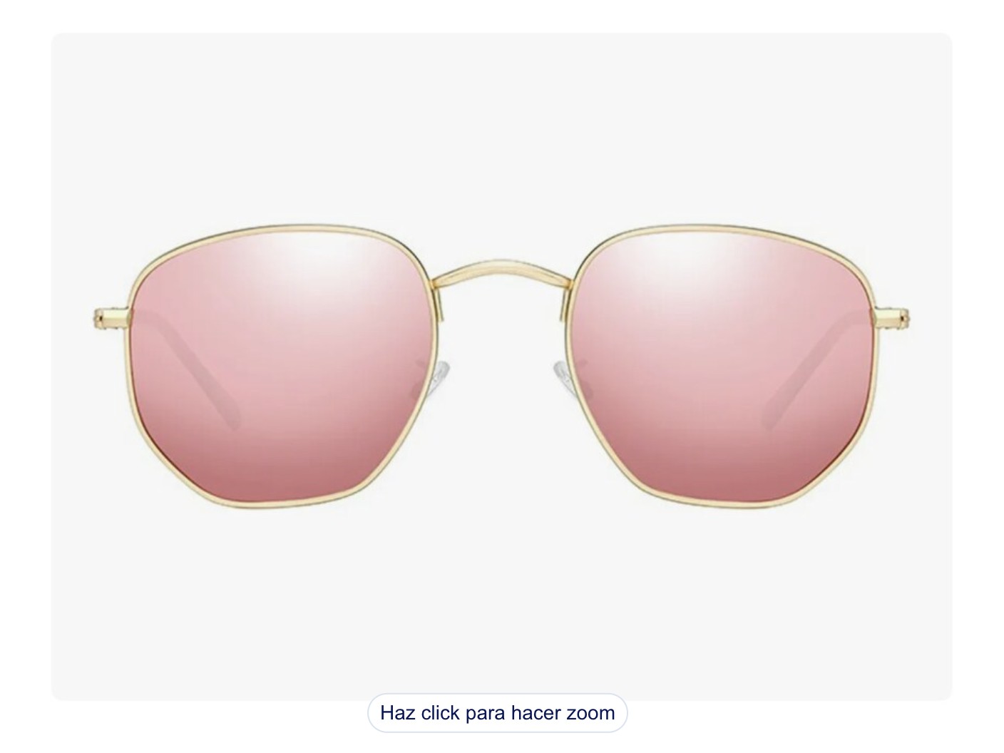 Lentes De Sol Hexagonales Espejadas Polarizadas Metal Modelo Rosa image number null