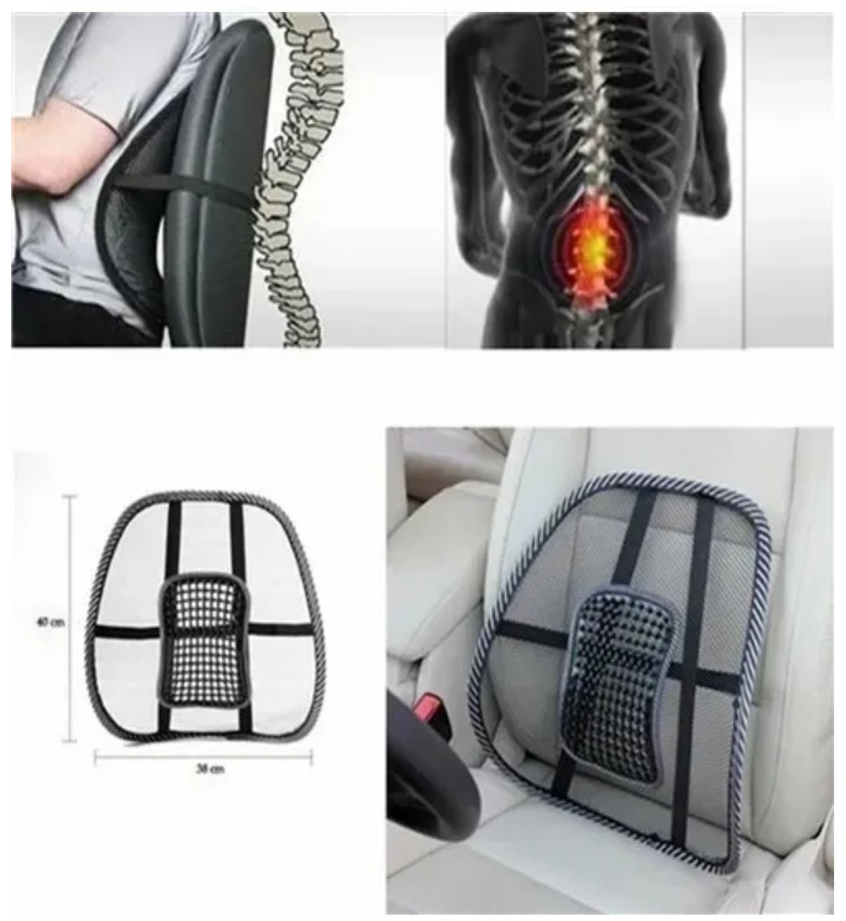 Respaldo Asiento Lumbar Malubero Soporte Espalda Ciatica Postura image number null